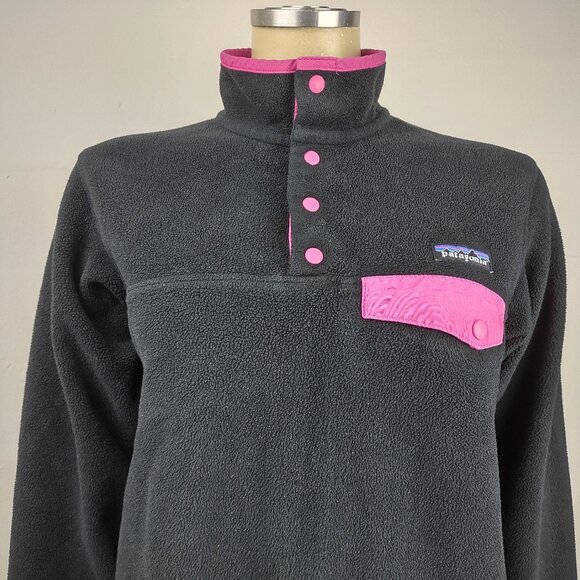 Patagonia Synchilla black 1/4 snap pullover fleece sweatshirt jacket Small - Picture 2 of 9